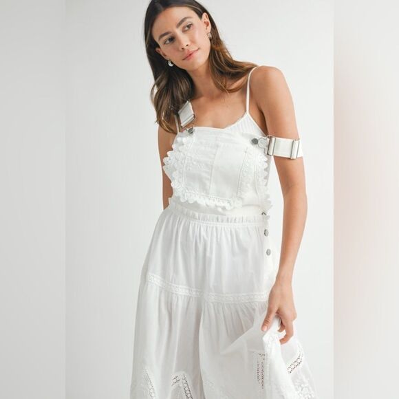 Eyelet Lace Overall Jumpsuit - Picture 10 of 14
